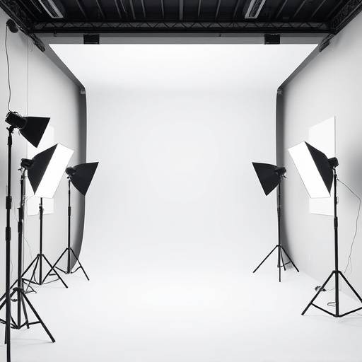 Interior of The Modern Studio, showing seamless backdrops and professional lighting equipment.